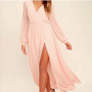 Lulu's Blush Long Sleeve Maxi Dress